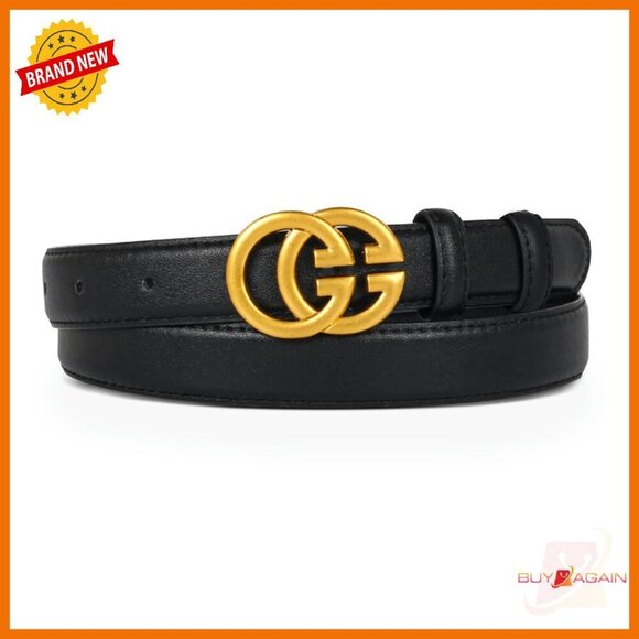 Classic Metal Buckle Leather Belt for Jeans and Dresses